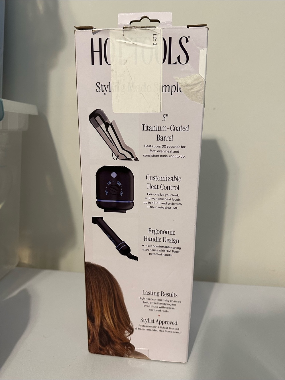 HOT TOOLS 2-Inch Titanium Curling Iron - Black and Silver - Picture 4 of 6